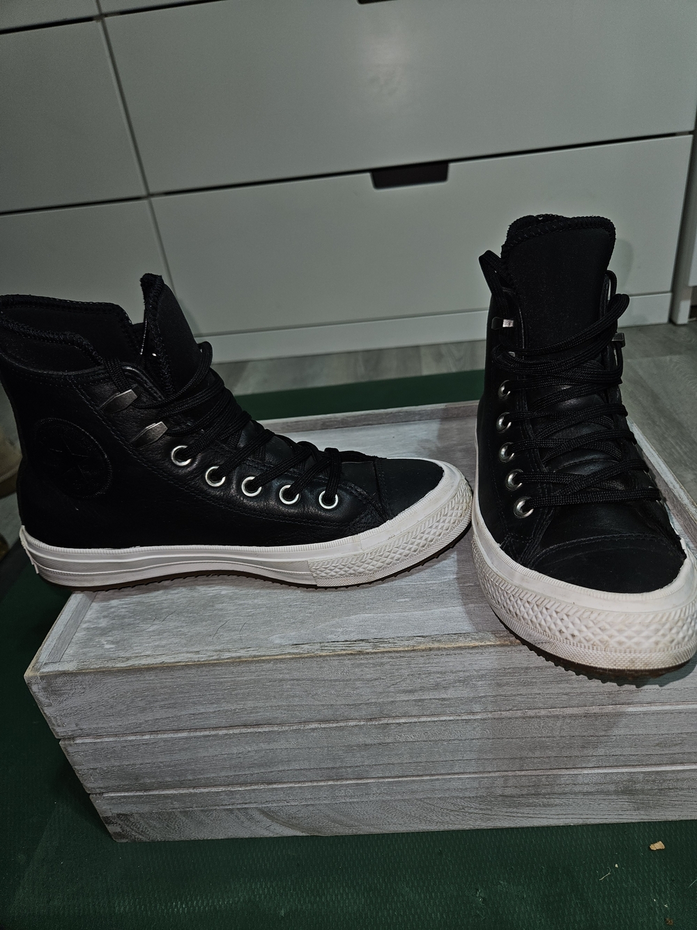 Converse Black High-Top Sneakers with Neon Yellow Insole